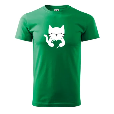 Mačka drží srdce