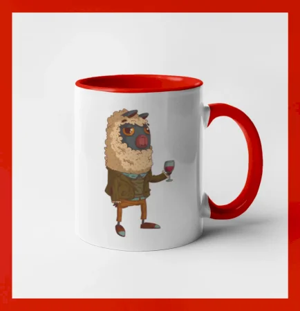 Alpaka s vínom muž