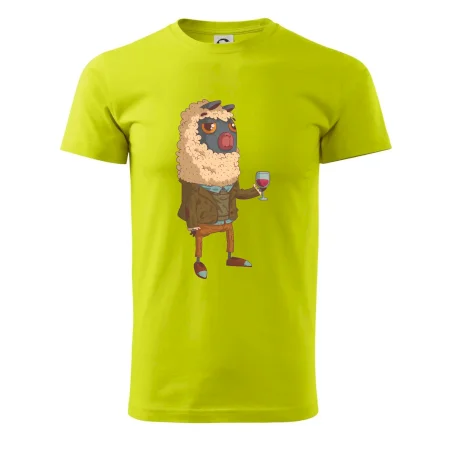 Alpaka s vínom muž