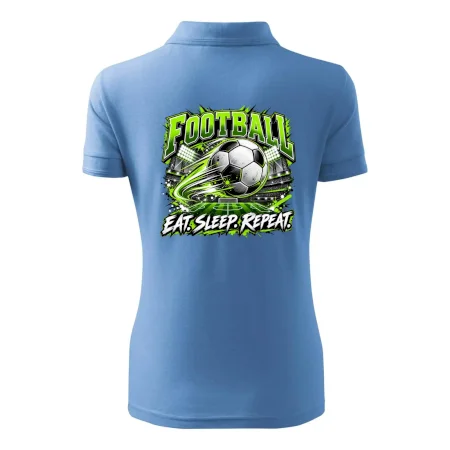 Futbalová lopta a štadión eat sleep repeat