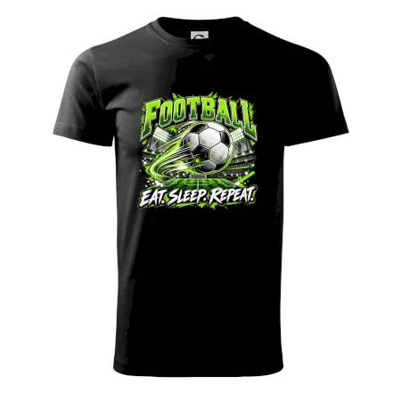 Futbalová lopta a štadión eat sleep repeat