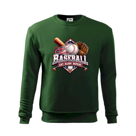 Baseballová pálka s rukavicou eat sleep repeat