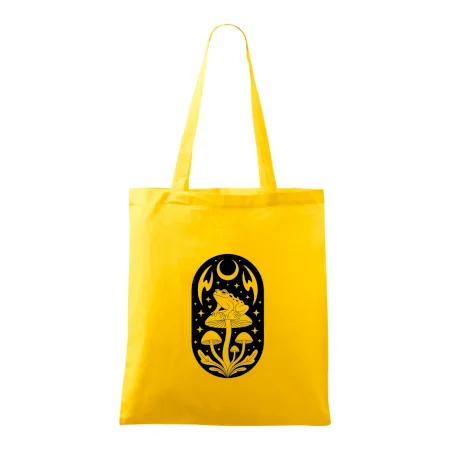 Goblincore čiernobiela oválna žaba