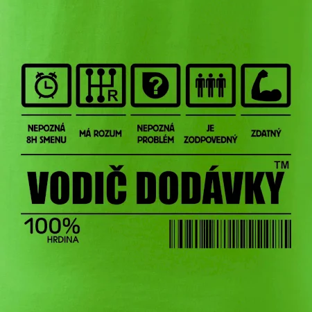 Čiarový kód - Vodič dodávky