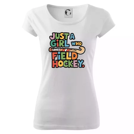 Farebný nápis Just a girl who loves field hockey