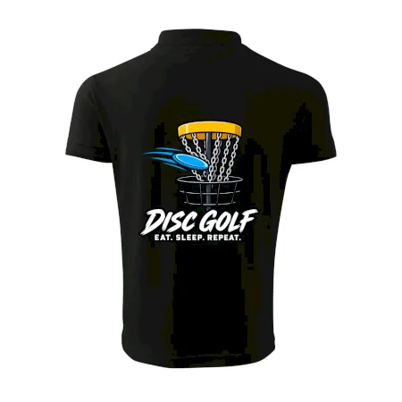 Discgolfový kôš s letiacim diskom eat sleep repeat