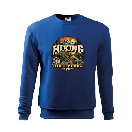 Turistický batoh v horách eat sleep repeat