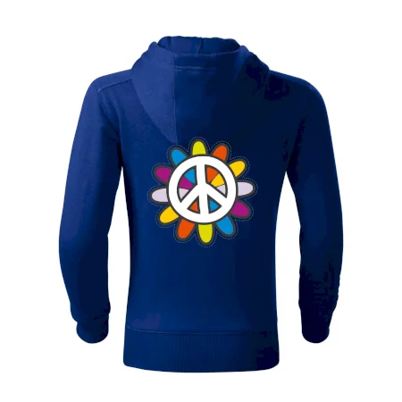 Peace symbol s kreslenou kvetinou
