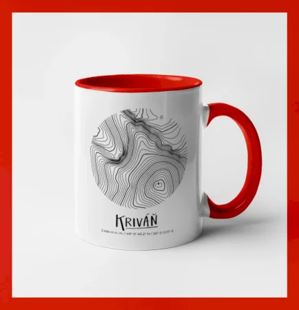 Kriváň - vrstevnice v kruhu