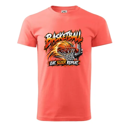 Basketbalový kôš s loptou eat sleep repeat