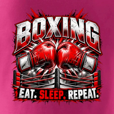 Boxerské rukavice v ringu eat sleep repeat