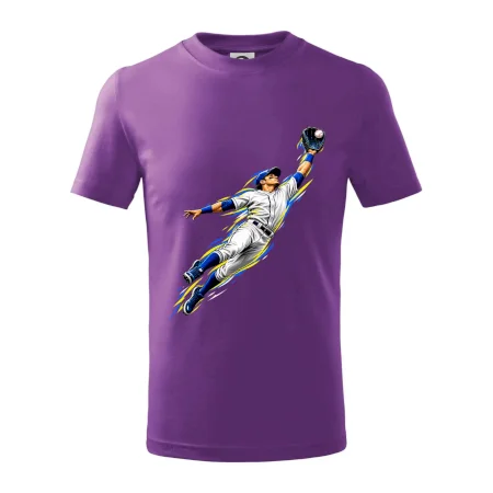 Baseballový polař chytá míček ve výskoku