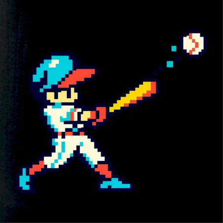 Baseballový hráč pixel art