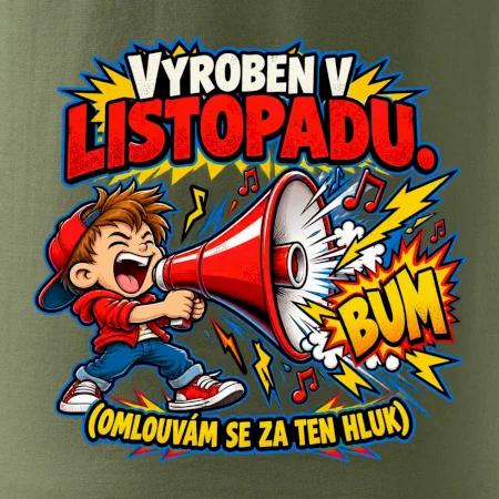 Vyroben v listopadu hlučný kluk s červeným megafonem