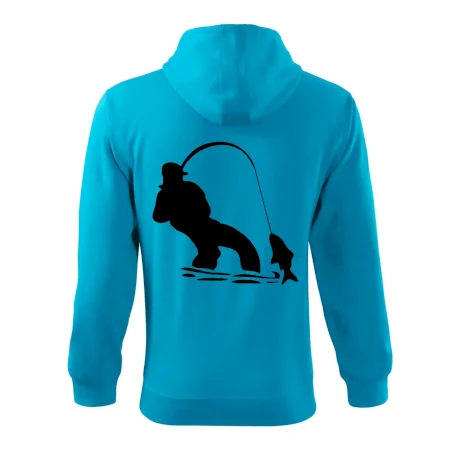 Rybár ťahajúce rybu