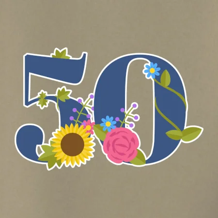 Kvetinové číslo kreslené - 50