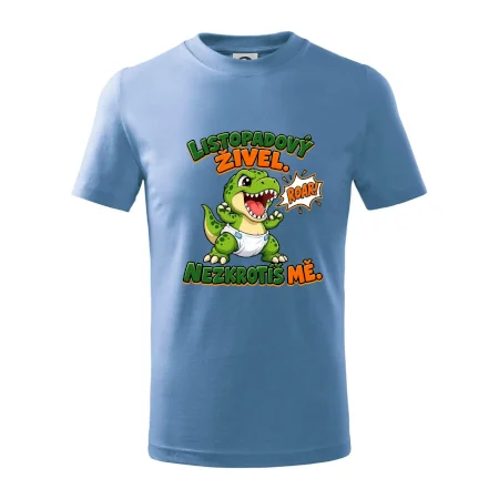 Listopadový živel zelený dinosaurus rex v plence