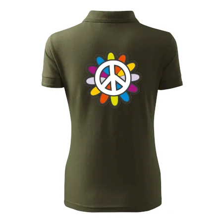 Peace symbol s kreslenou kvetinou