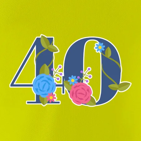 Kvetinové číslo kreslené - 40
