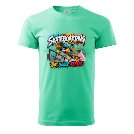 Skateboard ve street stylu eat sleep repeat