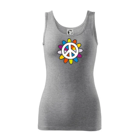 Peace symbol s kreslenou kvetinou