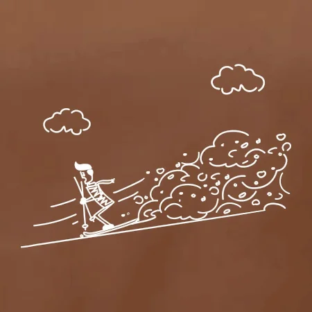 Kreslený lyžiar na horách