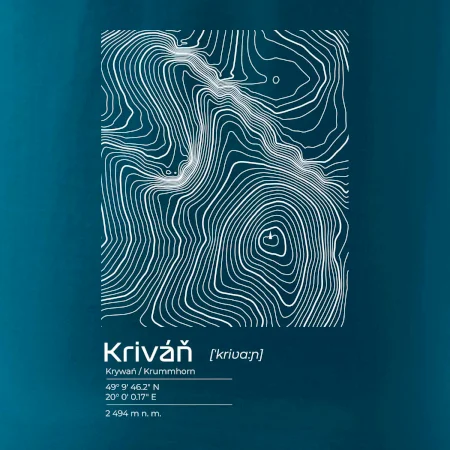 Kriváň - vrstevnice v obdĺžniku