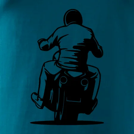 Motorkář na zádech - chopper