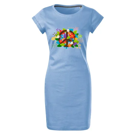 Peace symbol prerastený kvetinami