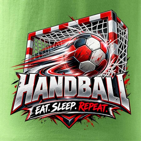 Hádzanárska lopta v bránke eat sleep repeat