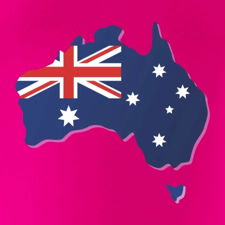 Austrália - vlajka mapa