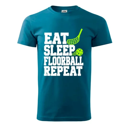 Eat Sleep Floorball Repeat - zelená hokejka