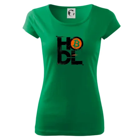 Hodl velký nápis a logo BTC