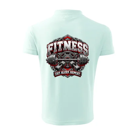Fitness činka a závažia eat sleep repeat