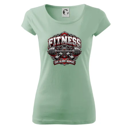 Fitness činka a závažia eat sleep repeat