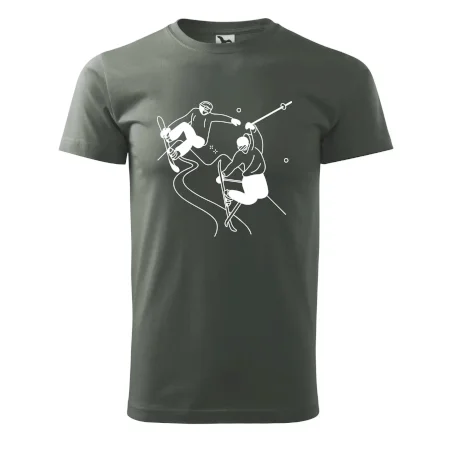 Lyžovanie - kreslené obrázok