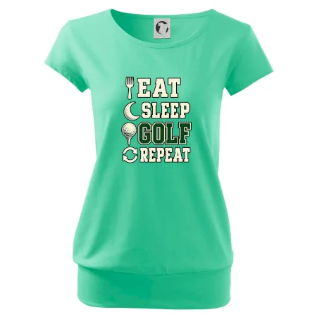 Eat sleep golf repeat typografie