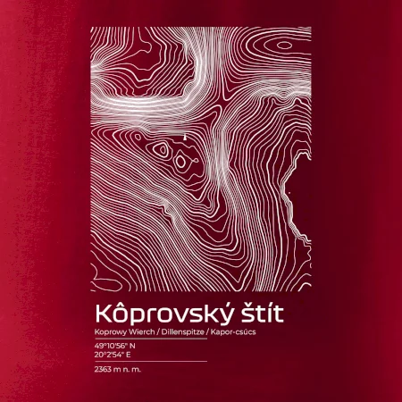Kôprovský štít - vrstevnice v obdĺžniku