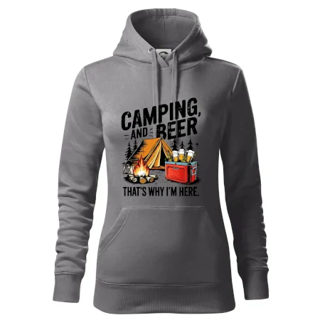 Černý nápis nápis Camping and beer