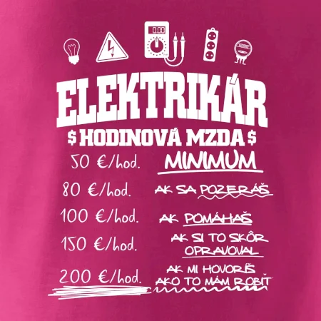 Hodinová mzda elektrikár