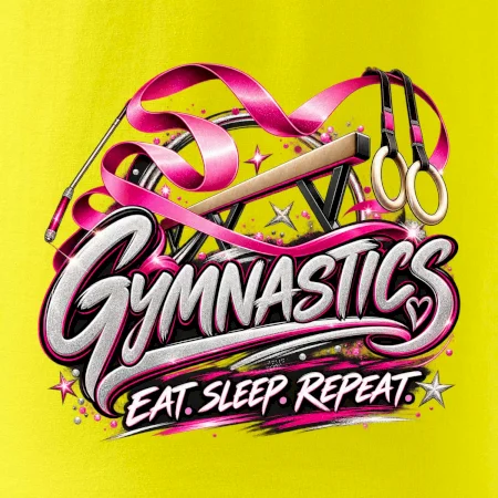 Gymnastická stuha a kruhy eat sleep repeat
