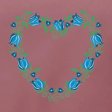 Modré tulipánové srdiečko (Pecka design)