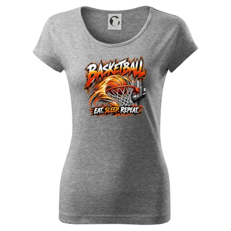 Basketbalový kôš s loptou eat sleep repeat