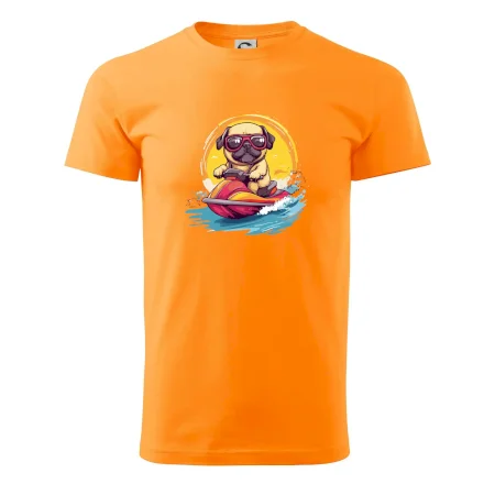 Mops na vodnom skútri