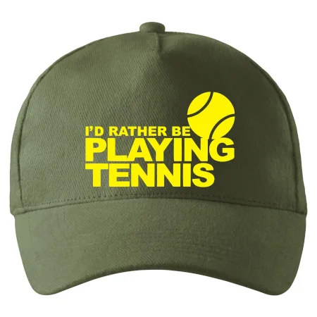 Playing tennis