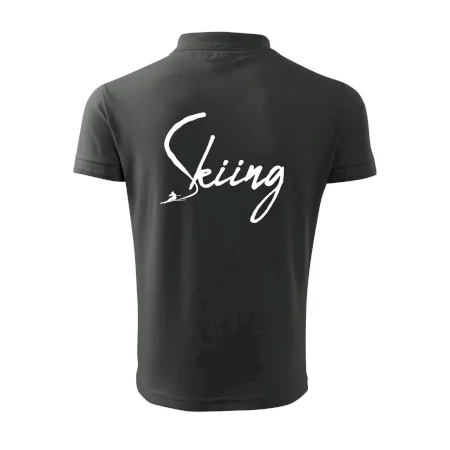 Skiing nápis lyžiar