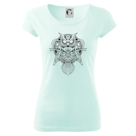 Steampunk sova čiernobiela