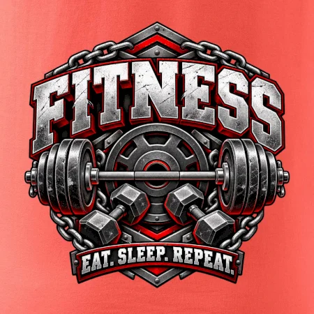 Fitness činka a závažia eat sleep repeat