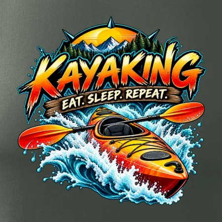 Kajak v divoké vodě eat sleep repeat