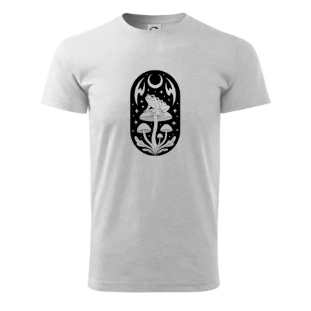 Goblincore čiernobiela oválna žaba